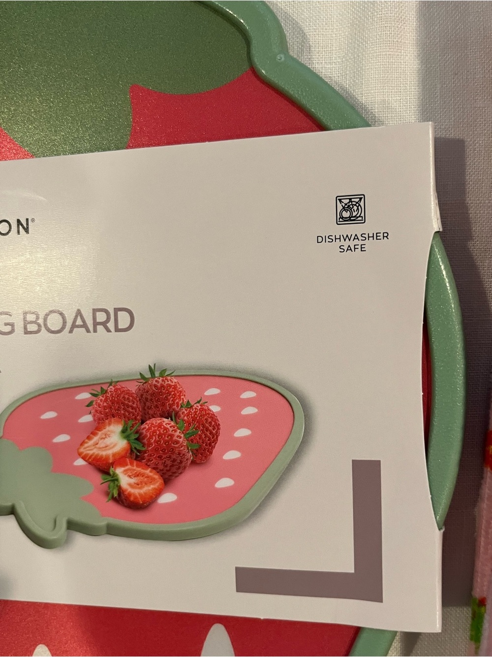 Crofton Pink Strawberry Kitchen Towels & Cutting Board Set - Picture 2 of 7